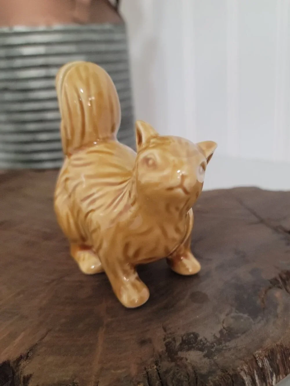 Vtg Retro Kitschy Cottagecore Woodland Ceramic Squirrel Placecard Holders Set 4